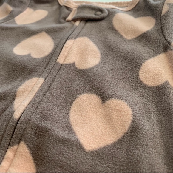 🦚2/$18 Carter’s Heart 2-Way Zip Cotton Blend Sleep & Play Pajamas - Picture 6 of 15